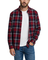 Superdry Mens Long Sleeve Cotton Lumberjack Shirt Navy/Red Northern