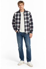 Superdry Mens Long Sleeve Cotton Lumberjack Shirt Skylar Check White