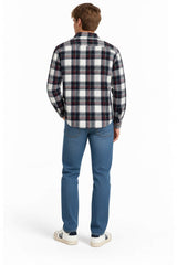 Superdry Mens Long Sleeve Cotton Lumberjack Shirt Skylar Check White