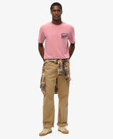 Superdry Mens Mesa Trade Tools Loose Fit T-Shirt Rose Pink Northern