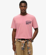 Superdry Mens Mesa Trade Tools Loose Fit T-Shirt Rose Pink Northern