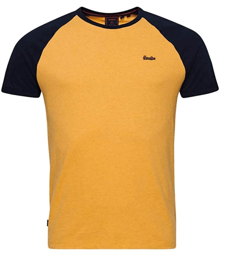 Superdry Organic Cotton Baseball T-Shirt Ochre Marl Eclipse Navy
