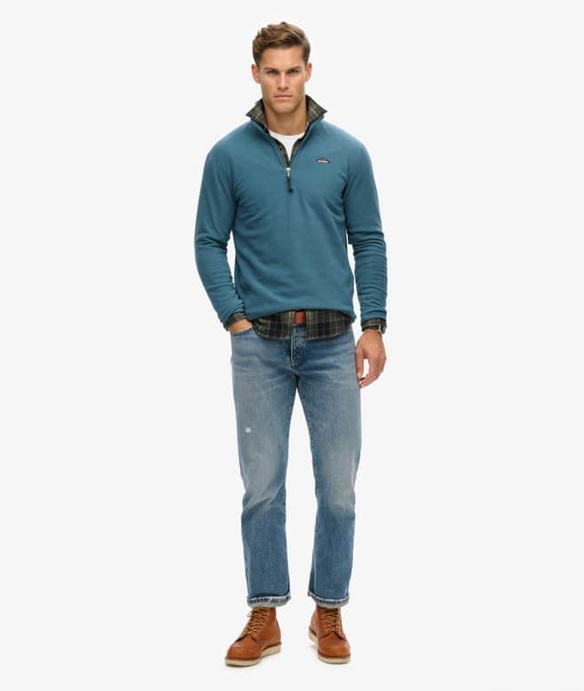 Superdry Mens Polar Fleece Half Zip Orion Blue Northern Ireland