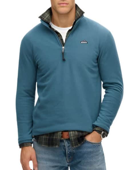 Superdry Mens Polar Fleece Half Zip Orion Blue Northern Ireland