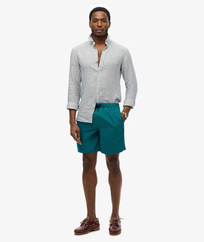Superdry Mens Premium Embroidered Swim Shorts Forest Green Northern