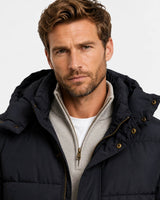 Superdry Mens Premium Hooded Puffer Jacket Black Northern Ireland