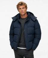 Superdry Mens Premium Hooded Puffer Jacket Eclipse Navy Northern