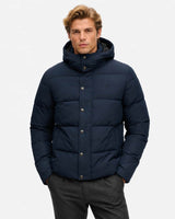 Superdry Mens Premium Hooded Puffer Jacket Eclipse Navy Northern