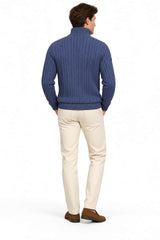 Superdry Mens Preppy Cotton Cable Half Zip Jumper Soft Navy Northern
