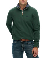 Superdry Mens Preppy SD Co Haf Zip Sweatshirt Enamel Green Northern