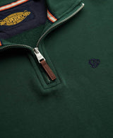 Superdry Mens Preppy SD Co Haf Zip Sweatshirt Enamel Green Northern