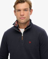Superdry Mens Preppy SD Co Half Zip Sweatshirt Dark Navy Northern