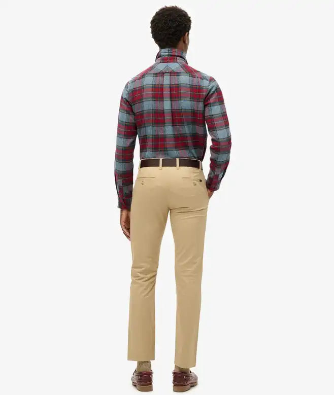 Superdry Mens Slim Tapered Stretch Chino Trousers Shaker Beige