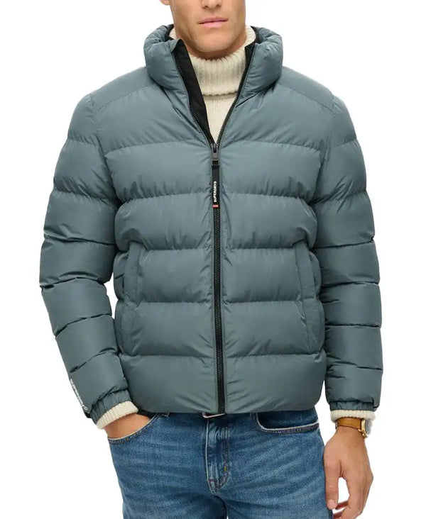 Superdry Mens Sports Puffer Jacket Stormy Weather Blue Northern