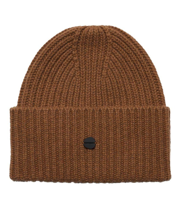 Superdry Mens Studios Premium Ribbed Beanie Hat Camel Ballynahinch