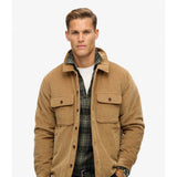 Superdry Mens Surplus Cord Quilt Overshirt Sandstone Brown Northern