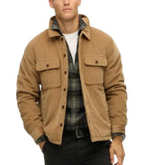 Superdry Mens Surplus Cord Quilt Overshirt Sandstone Brown Northern