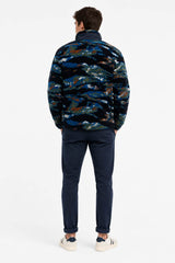 Superdry Mens Terrain Fleece Zip Through Jacket Navy Camo Northern