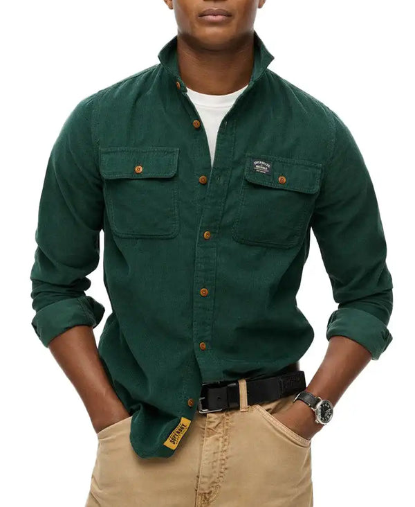 Superdry Mens Trailsman Corduroy Shirt Pine Green Northern Ireland