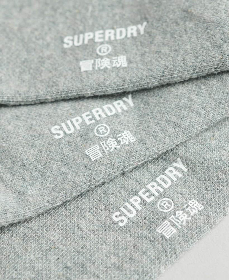 Superdry Men’s Trainer Socks Grey 3 Pack