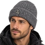 Superdry Mens Twist Outdoors Knitted Beanie Hat Charcoal Northern