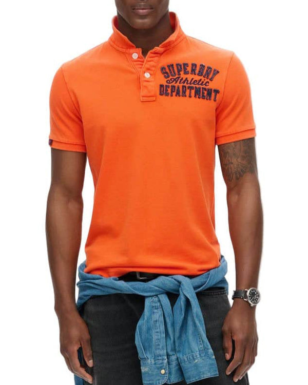 Superdry Mens Vintage Athletic Polo Denver Orange Northern Ireland