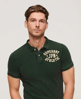 Superdry Mens Vintage Athletic Polo Shirt Enamel Green Northern