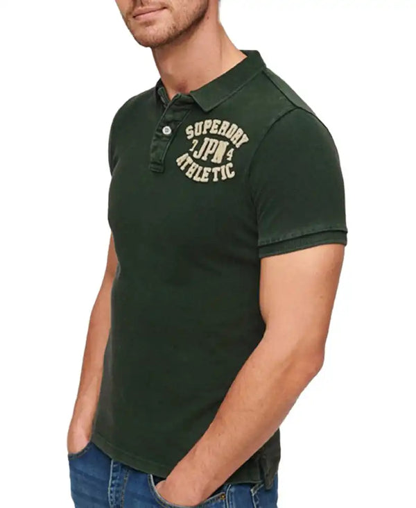 Superdry Mens Vintage Athletic Polo Shirt Enamel Green Northern