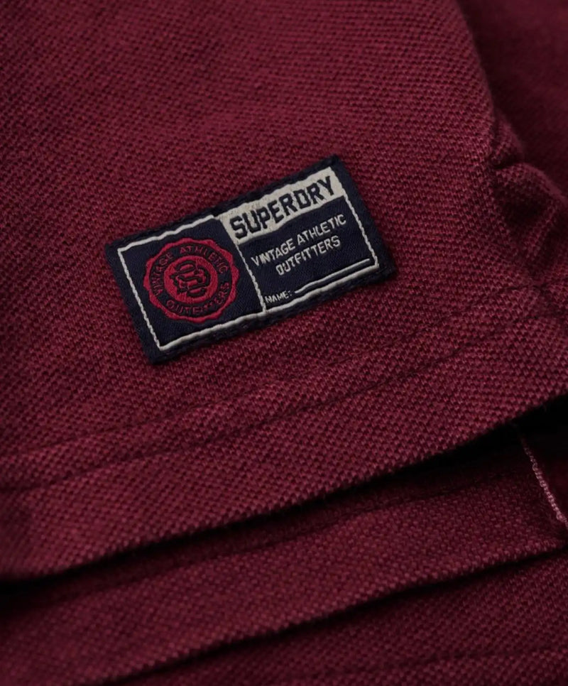 Superdry Mens Vintage Athletic Polo Shirt Rich Burgundy Northern