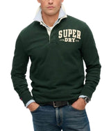 Superdry Mens Vintage Athletic Rugby Top Academy Green Northern