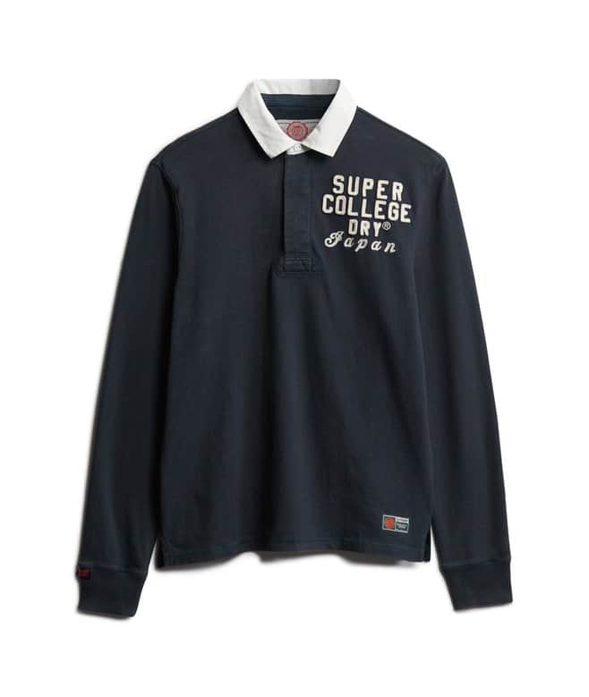 Superdry Mens Vintage Athletic Rugby Top Eclipse Navy Northern