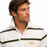 Superdry Men’s Vintage Athletic Rugby Top White Stripe Northern