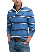 Superdry Mens Vintage Athletic Stripe Rugby Top Blue Stripe Northern