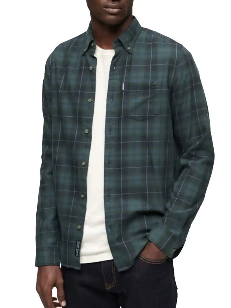 Superdry Mens Vintage Check Shirt M4010737A Hoxton Check Navy/Green