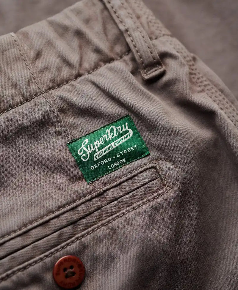 Superdry Mens Vintage International Chino Shorts Washed Grey Northern