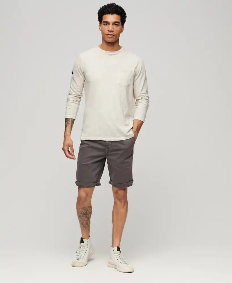 Superdry Mens Vintage International Chino Shorts Washed Grey Northern
