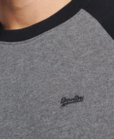 Superdry Men’s Vintage Logo Baseball T-Shirt Charcoal Grey/Black
