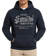Superdry Mens Vintage Logo Classic Hoodie Eclipse Navy Northern