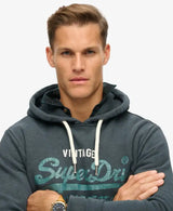 Superdry Mens Vintage Logo Duo Hoodie Jet Black Northern Ireland