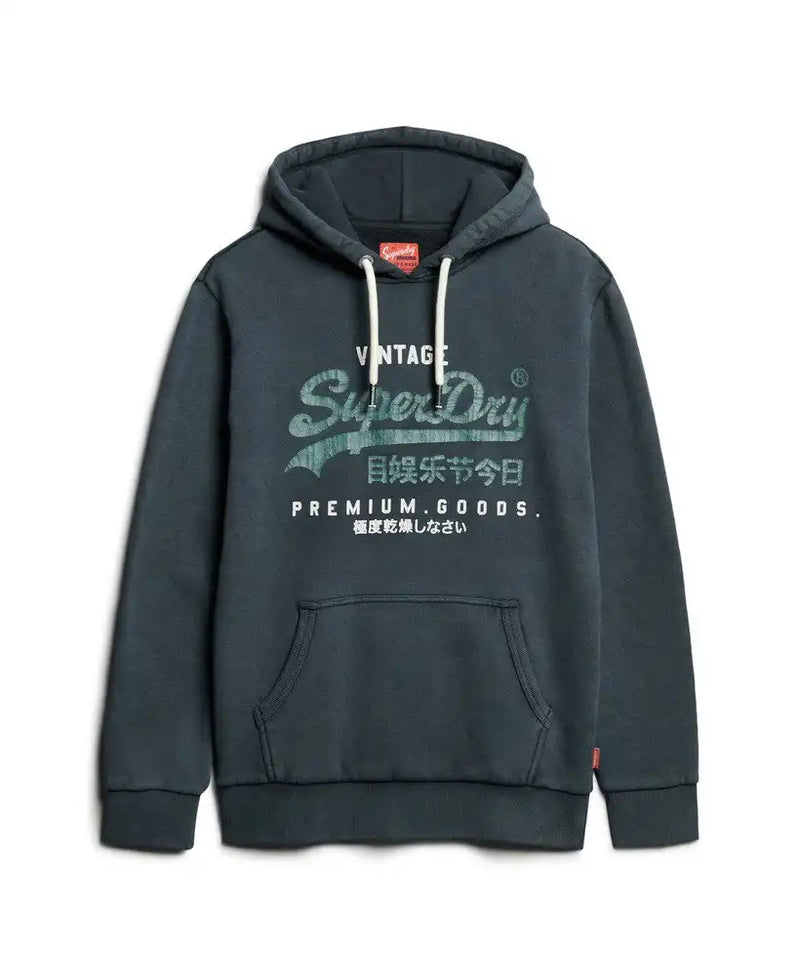 Superdry Mens Vintage Logo Duo Hoodie Jet Black Northern Ireland