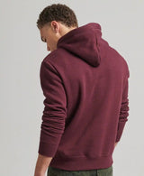 Superdry Vintage Logo Embroidered Hoodie Track Burgundy Marl