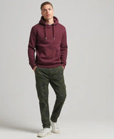 Superdry Vintage Logo Embroidered Hoodie Track Burgundy Marl