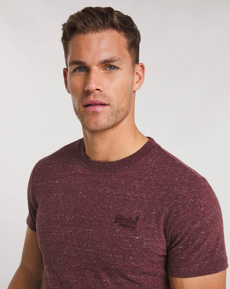 Superdry Men’s Vintage Logo Embroidered T-Shirt Burgundy Heather