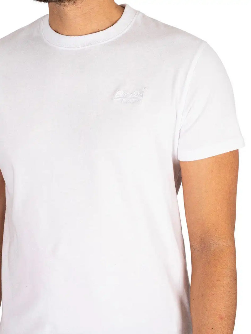 Superdry Mens Vintage Logo Embroidered T-Shirt Optic White