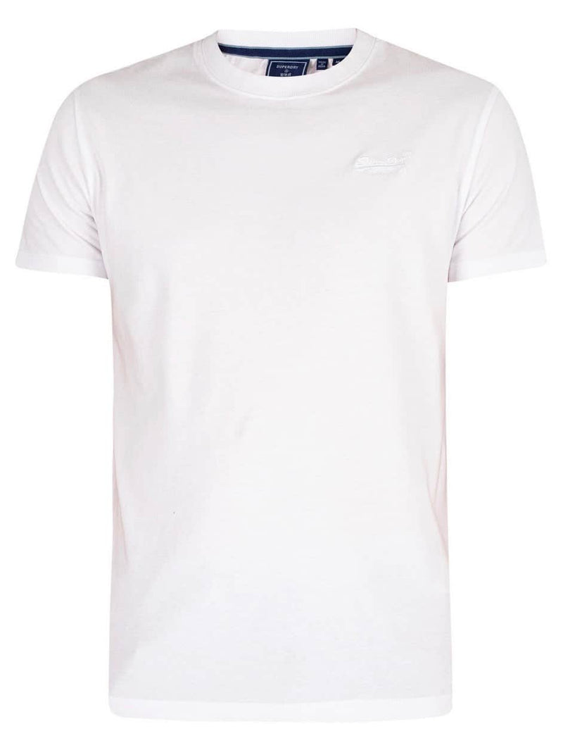 Superdry Mens Vintage Logo Embroidered T-Shirt Optic White