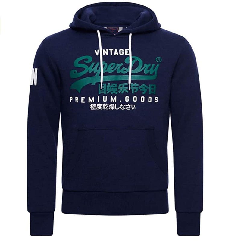 Superdry - Vintage Logo NS Hoodie - Navy,Grey