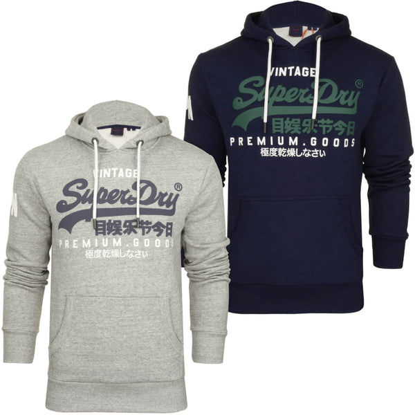 Superdry - Vintage Logo NS Hoodie - Navy,Grey
