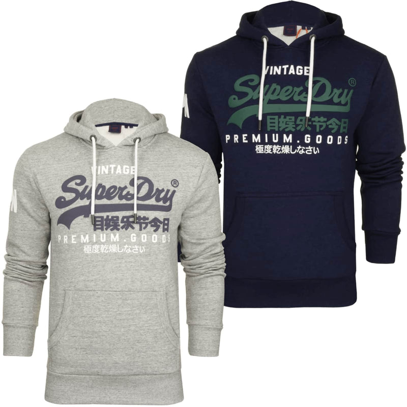 Superdry - Vintage Logo NS Hoodie - Navy,Grey