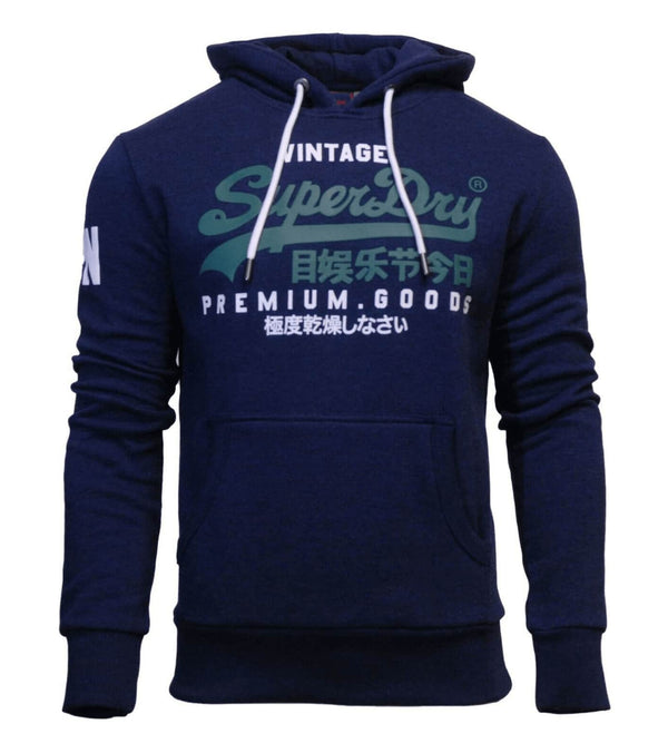 Superdry - Vintage Logo NS Hoodie - Navy,Grey