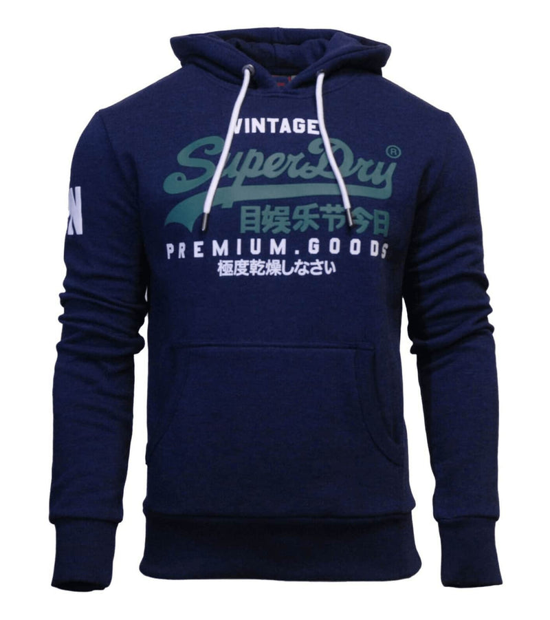 Superdry - Vintage Logo NS Hoodie - Navy,Grey